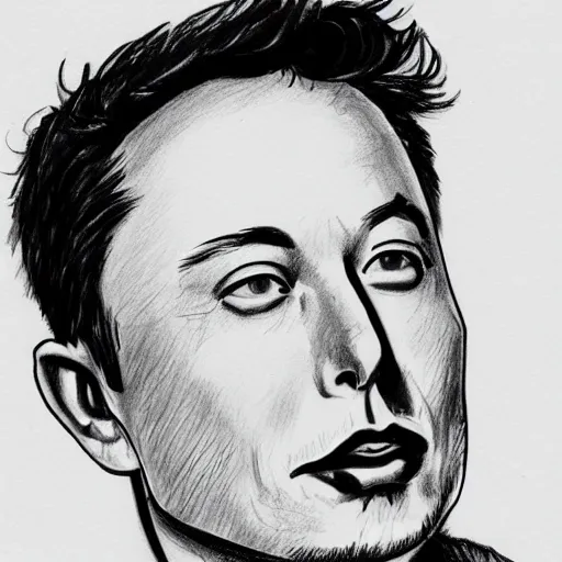 Prompt: a cute drawing of Elon Musk