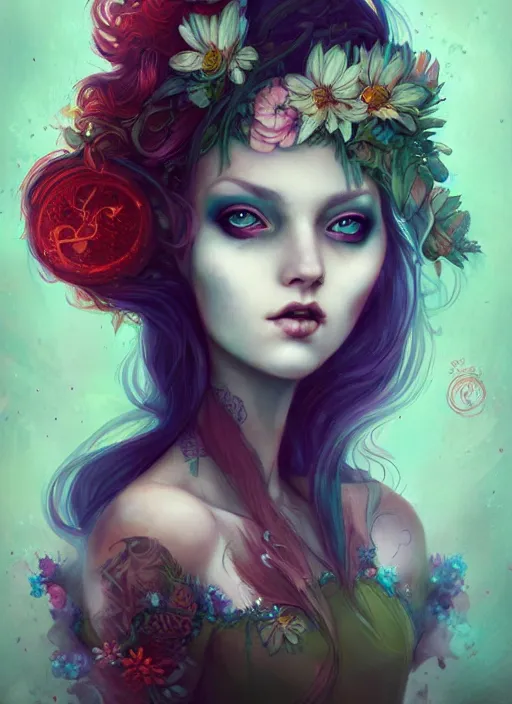 Image similar to a portrait of a pretty sewer punk young lady by anna dittmann