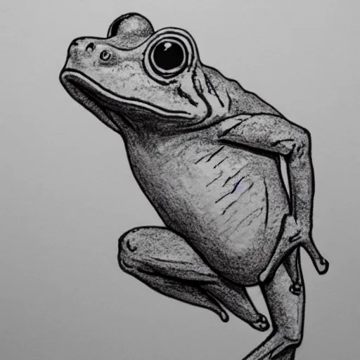 Prompt: A sketch of a frog practicing Kung-Fu.
