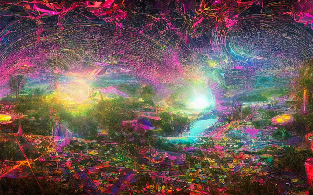 Image similar to a techno - spiritual utopian paradise, future perfect, award winning digital art