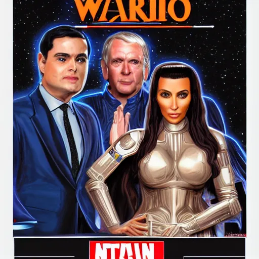 Image similar to super detailed star wars movie poster with ben shapiro, snooki and kim kardashian, 8k full HD photo, cinematic lighting, anatomically correct, oscar award winning, action filled, correct eye placement,