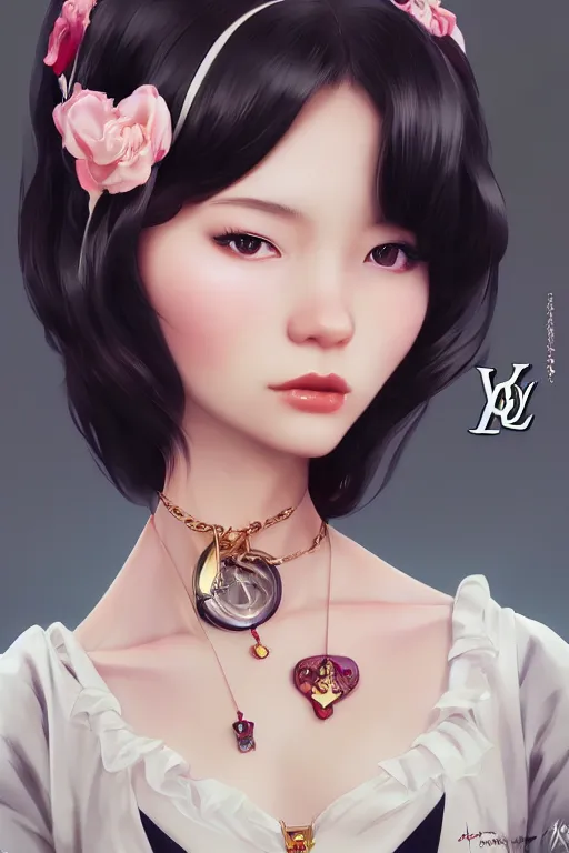 Image similar to a pin up and beautiful fashion charming dreamlke japan girl with lv jewelry, character art, art by artgerm lau and wlop and and ilya kuvshinov and john singer sargent, hyperdetailed, 8 k realistic, symmetrical, frostbite 3 engine, cryengine, dof, trending on artstation, digital art