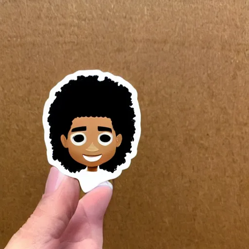 Image similar to a memoji sticker of a cool black guy with freckles and frizzy red hair