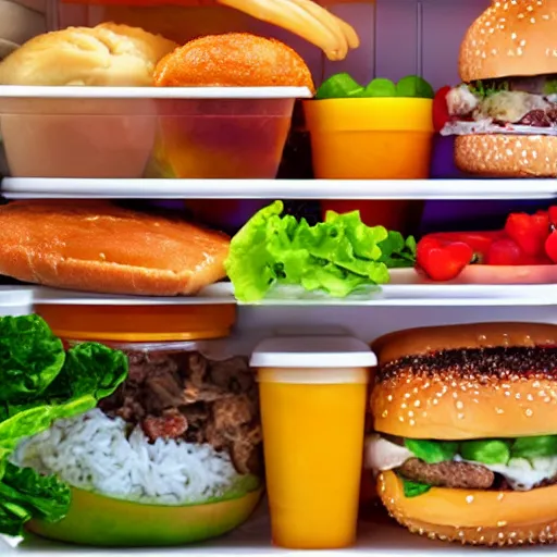 Image similar to delicious food, ready to eat, in my fridge, fast food