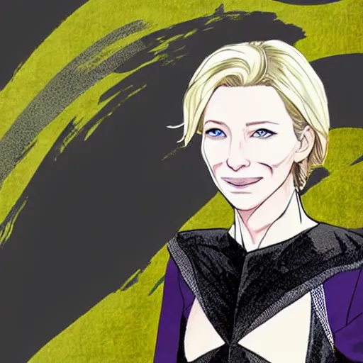 Image similar to cate blanchett as an anime character