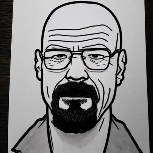 Image similar to picture of Walter White drawn by a toddler