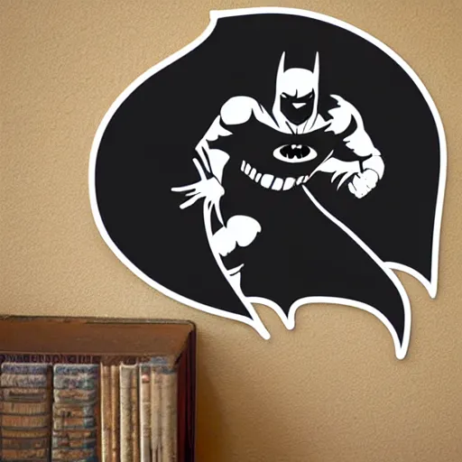 Prompt: die cut sticker of batman breakdancing, dripping paint