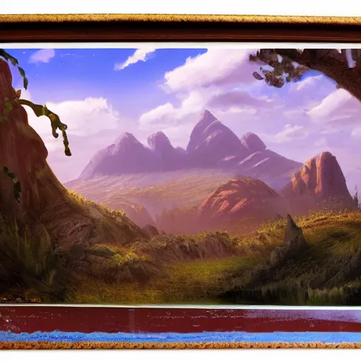 Image similar to a beautiful matte painting concept art painting of a landscape from a studio ghilbi movie