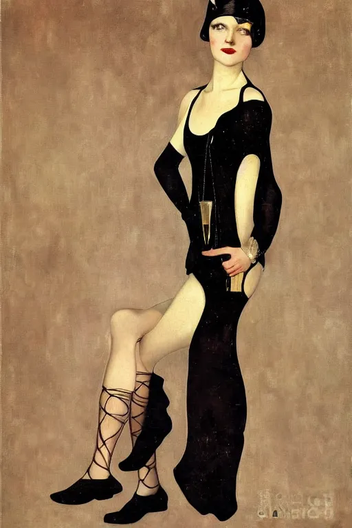Prompt: a oil painting depicting a Jazz Age high society figure, 1920s style, smooth, highly detailed, high contrast, Coles Phillips, Dean Cornwell, JC Leyendecker, 8K