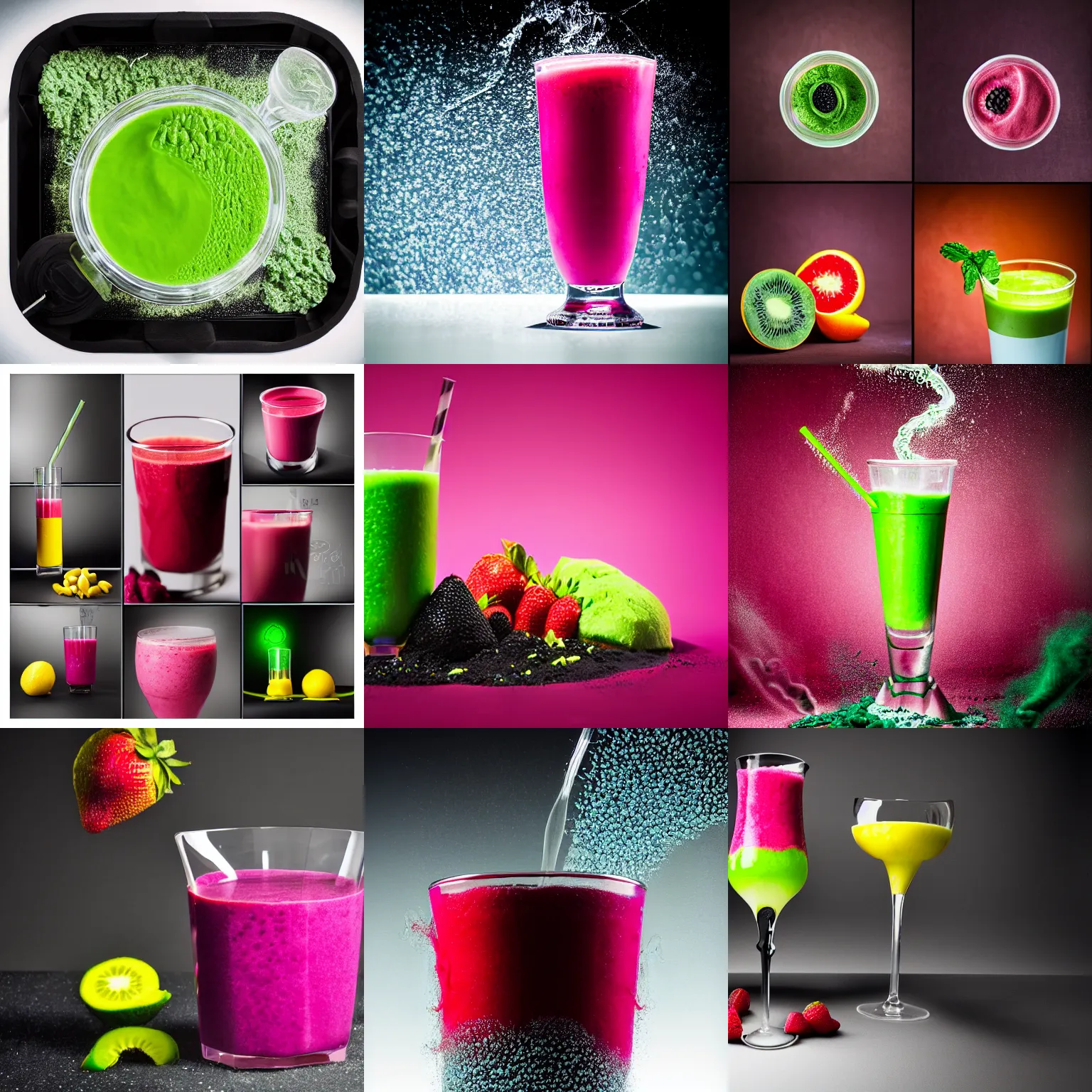 Prompt: radioactive smoothie, danger, sigma 85mm, high detail, studio lighting