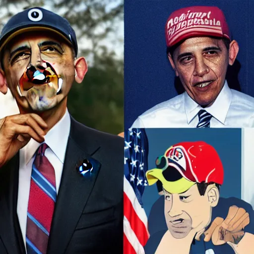 Image similar to obama wearing suspenders and a propeller cap, cap with a propeller on it, propeller hat, still from riverdale