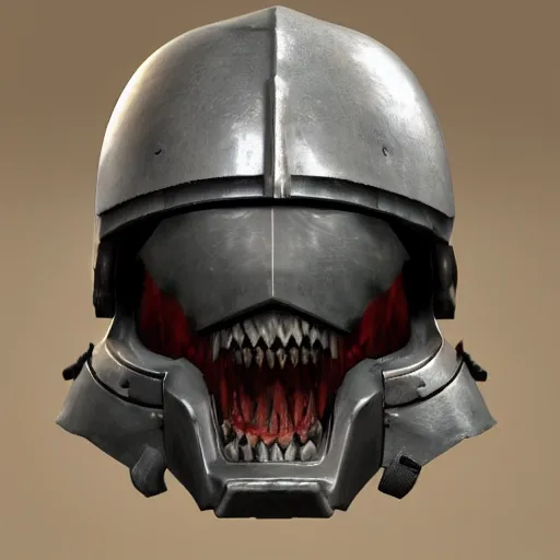 Image similar to grimdark imperial space marine helmet, unreal engine, 8 k, ultra realistic, ultra detail