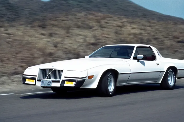 Image similar to 1978 Volvo TransAm, movie still, speed, cinematic Eastman 5384 film