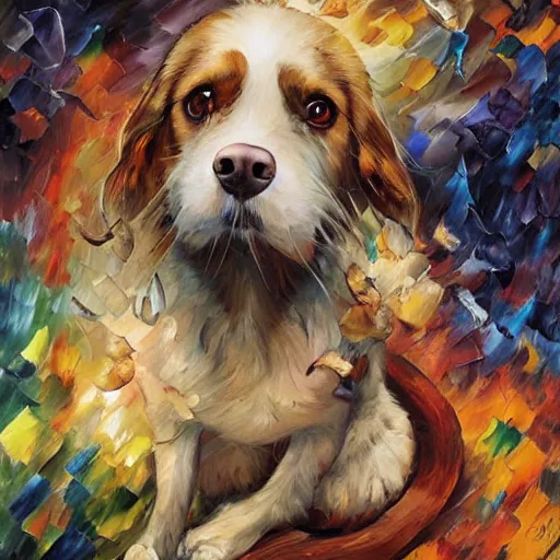 Image similar to very guilty dog by arthur adams, charlie bowater, leonid afremov, chiho ashima, karol bak, david bates, tom chambers