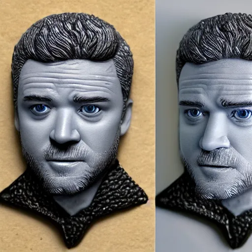 Prompt: justin timberlake made out of polymer clay detailed sculpture trending on artstation