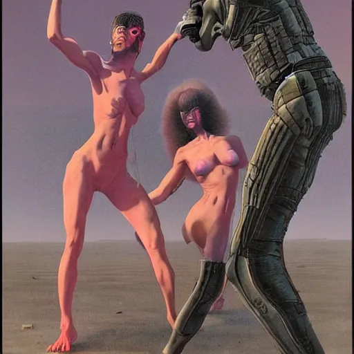 Prompt: boxer bobs and weaves under gunfire, by wayne barlowe