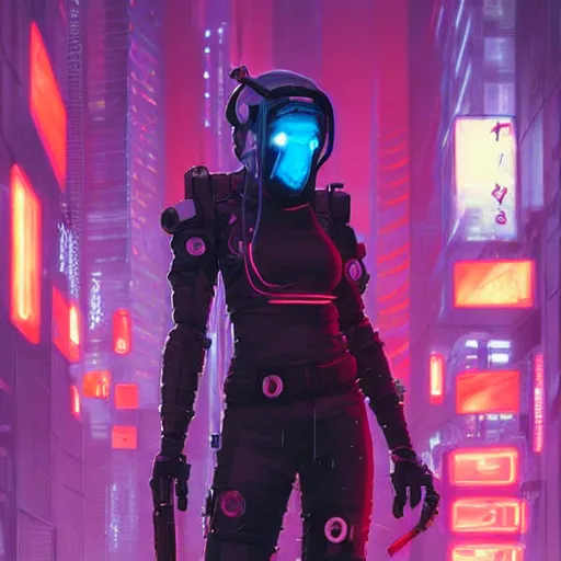 Prompt: movie still of stylized ninja - cyberpunk girl, wearing techwear with neon lights and armor, complementary colors, beautiful realistic face, highly detailed, digital painting, artstation, concept art, smooth, sharp focus, illustration, art by artgerm, by greg rutkowski, by jeremy mann, by francoise nielly, oil painting