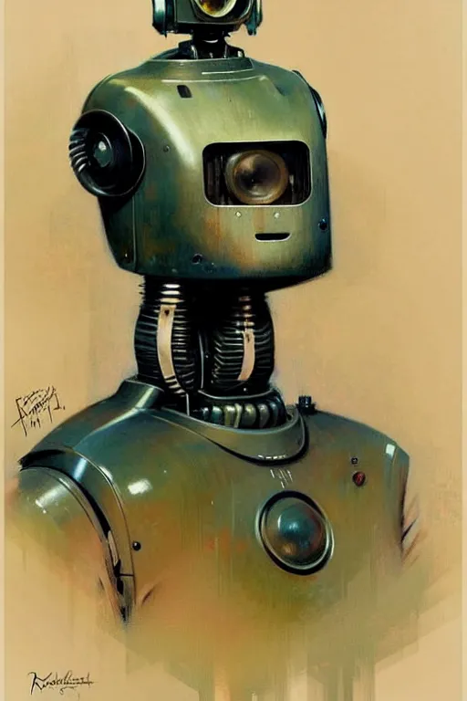 Prompt: ( ( ( ( ( 1 9 5 0 s robot, robert kinoshita, android. muted colors. ) ) ) ) ) by jean - baptiste monge, tom lovell!!!!!!!!!!!!!!!!!!!!!!!!!!!!!!