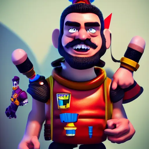 Image similar to 👨🚀, clash royal style characters, unreal engine 5, octane render, detailed, cinematografic, cinema 4 d