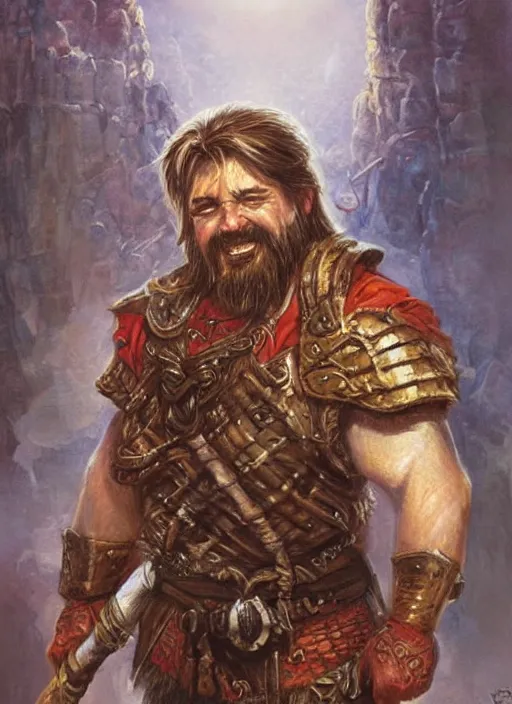 Image similar to a realistic fantasy portrait painting of a male dwarf warrior, ultra detailed, art by ralph horsley, swanland, sabbas
