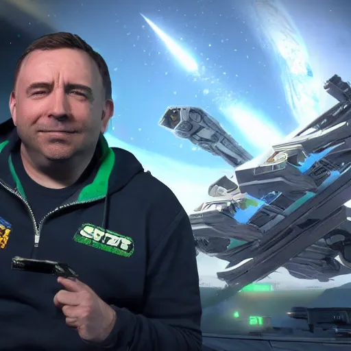 Image similar to Chris Roberts smoking weed in Star Citizen