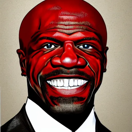 Prompt: terry crews made of tomatoes, concept art, detailed