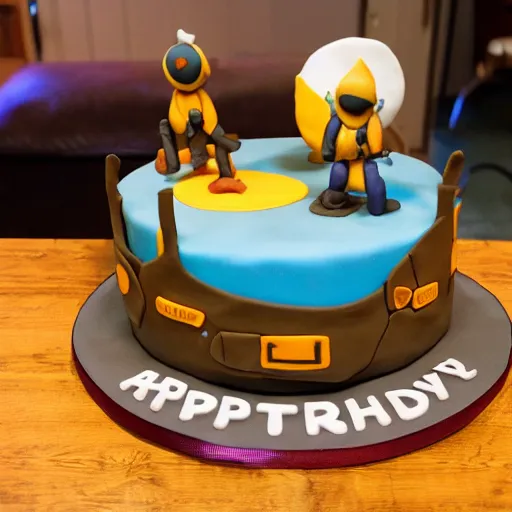 Image similar to an Outer Wilds themed birthday cake