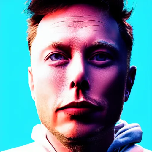 Prompt: elon in hoodie, portrait, vaporwave, synthwave, neon, vector graphics, cinematic, volumetric lighting, f 8 aperture, cinematic eastman 5 3 8 4 film, photorealistic