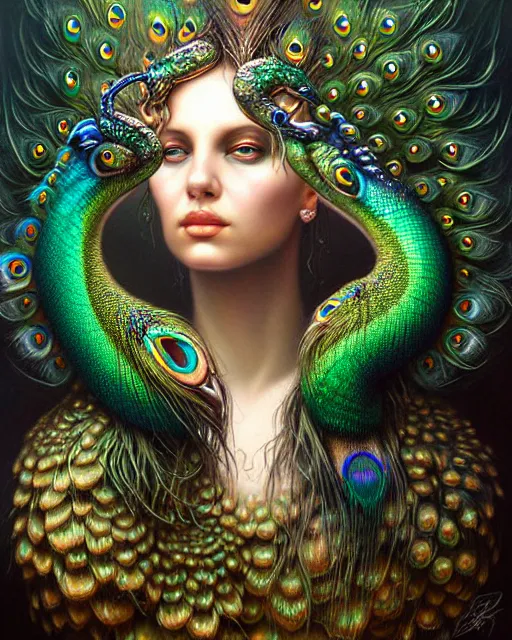 a detailed portrait of dreampunk princess peacock | Stable Diffusion ...