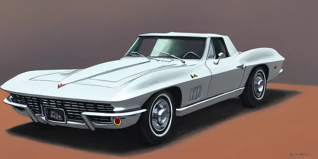 Prompt: Corvette C2 1967, elegant, digital painting, smooth, sharp focus, art style from Wang Ke and Bruce Kaiser and Scott Robertson and Dmitry Mazurkevich and Doruk Erdem and Jon Sibal