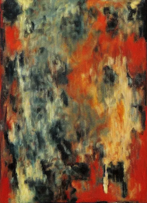 Image similar to sfumato abstract oil on canvas, by rothko, by jackson pollock, by monet