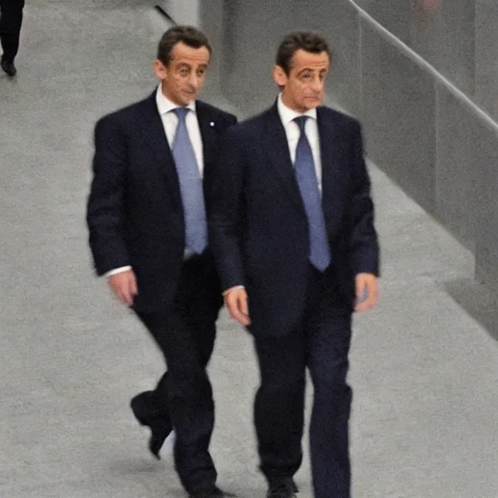 Prompt: picture of sus Nicolas Sarkozy, very very low quality security footage heavy grainy picture