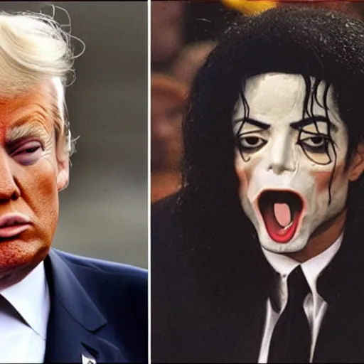 Image similar to donald trump licking face of michael jackson