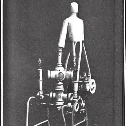 Image similar to grainy 1800s photo of a mechanical apparatus used to detect ghosts