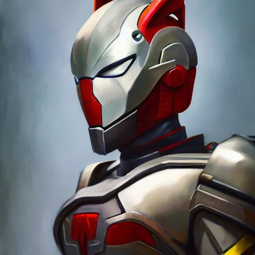 Image similar to greg manchess portrait painting of armored spiderman ultraman grey fox from metal gear cyborg gay japanese - american hybrid as overwatch character, medium shot, asymmetrical, profile picture, organic painting, sunny day, matte painting, bold shapes, hard edges, street art, trending on artstation, by huang guangjian and ail elvgren and sachin teng