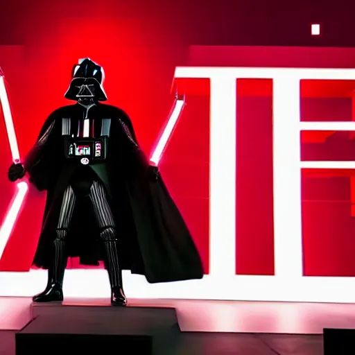 Prompt: darth vader giving ted talk