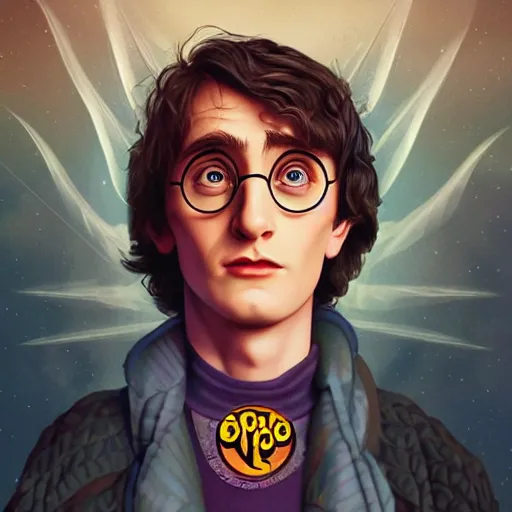 Prompt: harry potter smoking weed and being high as a kite, Pixar style, by Tristan Eaton Stanley Artgerm and Tom Bagshaw.