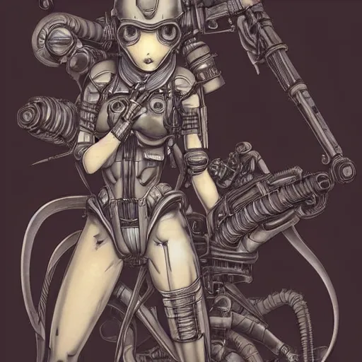 Prompt: beautiful bishoujo maiden queen ww1 soldier gas mask, xenomorph, biomech, lithograph, engraving, monochrome, portrait, character design, worn, dark, manga style by yoshitaka amano, tsutomo nihie, kelly mckernan, peter mohrbacher, harry clarke, takayuki takeya, machinerie, industrial warfare,