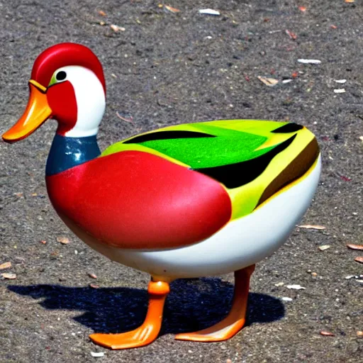 Image similar to a multicolored duck