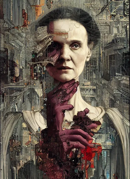 Image similar to marie curie, eun emerging from renaissance italy into a cyberpunk mutiversal realm by conrad roset, nicola samuri, dino valls, m. w. kaluta, jakub rebelka, rule of thirds, seductive look, beautiful