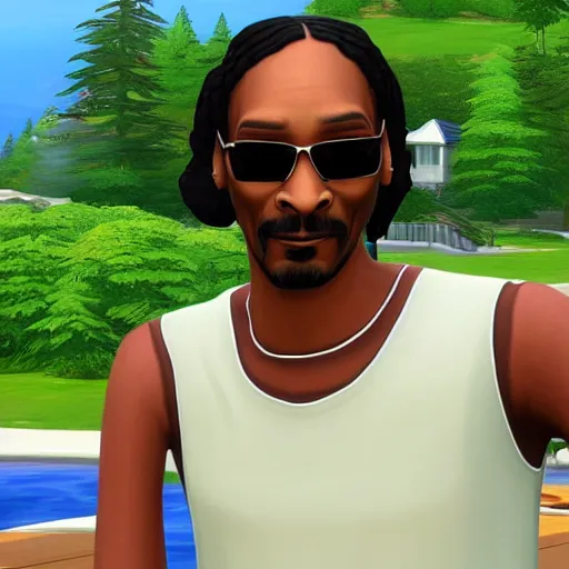 Prompt: snoop dogg as a sims 4 character