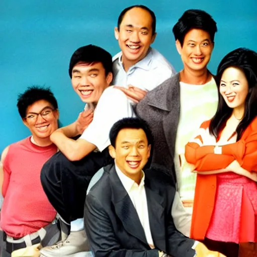 Image similar to a 1 9 9 0 s singaporean promotional poster for a sitcom