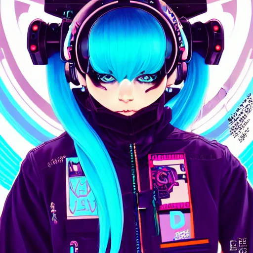 Image similar to high quality high detail 3 / 4 portrait of a hatsune miku as diesel punk character in an futuristic world, techwear, tristan eaton, victo ngai, artgerm, rhads, ross draws, hyperrealism, intricate detailed, alphonse mucha, pastel colors, vintage, artstation