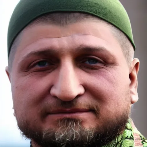 Prompt: ramzan kadyrov. Close up.