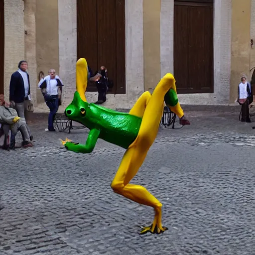 Image similar to frogman dancing in rome