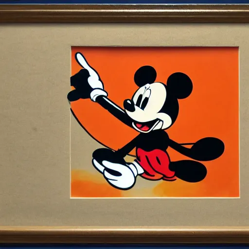 Prompt: the death of mickey mouse, walt disney original art.