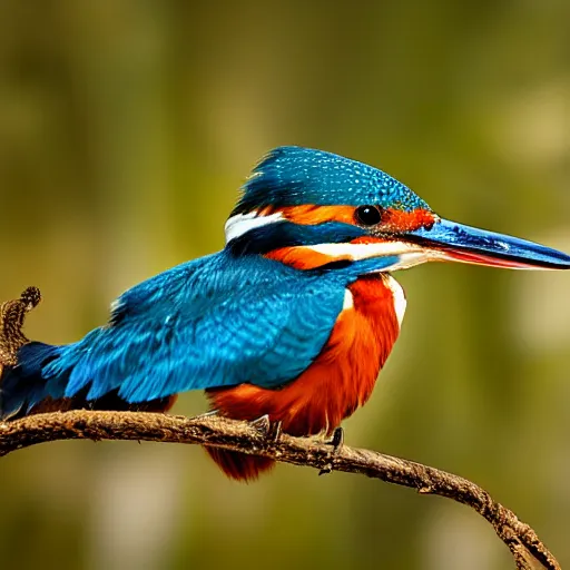 Image similar to Colorful kingfisher in a beautiful landscape.