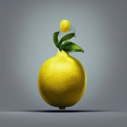 Image similar to the portrait of a lemon that resembles an absurdly beautiful, graceful, elegant, sophisticated, young gravure idol, an ultrafine hyperdetailed illustration by kim jung gi, irakli nadar, intricate linework, bright colors, octopath traveler, final fantasy, unreal engine 5 highly rendered, global illumination, radiant light, detailed and intricate environment