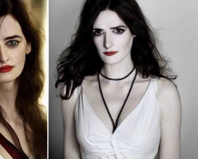 Prompt: mixture of eva green and rachel weisz