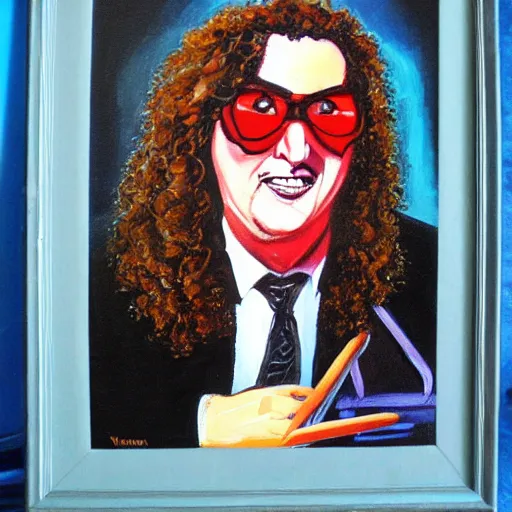 Prompt: a painting of weird al yankovich in the style of bill sienkiewicz